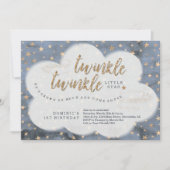 Invitation Twinkle Twinkle Little Star Boys Premier anniversa (Devant)