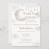 Invitation Twinkle Twinkle Little Star Bunny Baby shower (Devant)