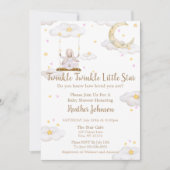 Invitation Twinkle Twinkle Little Star Bunny Baby shower (Devant)