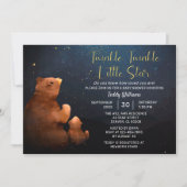 Invitation Twinkle Twinkle Little Star Cute Bear Baby shower (Devant)