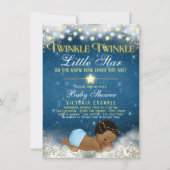 Invitation Twinkle Twinkle Little Star Ethnic Boy Baby shower (Devant)