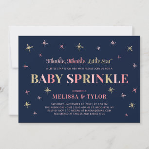 Invitation Twinkle Twinkle Little Star Fille Baby Sprinkle