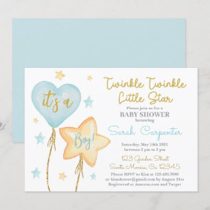 Invitation Twinkle Twinkle Little Star garçon