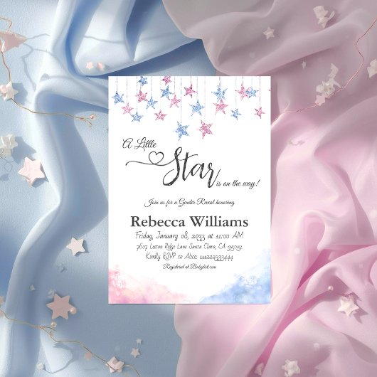 Invitation Twinkle Twinkle Little Star Gender Reveal