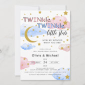 Invitation TWINkle TWINkle Little Star Gender Reveal Party (Devant)