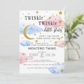 Invitation TWINkle TWINkle Little Star Gender Reveal Party (Debout devant)
