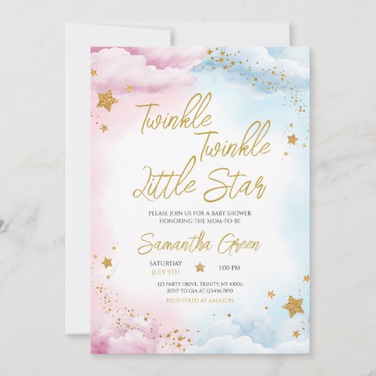 Invitation Twinkle Twinkle Little Star Genre Reveal (Devant)