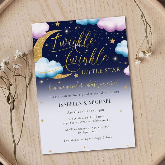 Invitation Twinkle Twinkle Little Star Genre Reveal Party