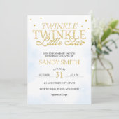 Invitation Twinkle Twinkle Little Star Moon Baby shower (Debout devant)