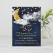 Invitation Twinkle Twinkle Little Star Moon Boy Baby shower (Debout devant)