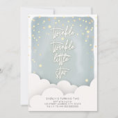 Invitation Twinkle Twinkle Little Star Nuages Anniversaire (Devant)