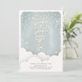 Invitation Twinkle Twinkle Little Star Nuages Anniversaire (Debout devant)