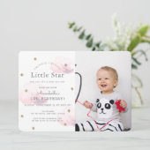 Invitation Twinkle Twinkle Little Star Photo Anniversaire (Debout devant)