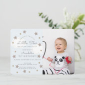 Invitation Twinkle Twinkle Little Star Photo Blue Anniversair (Debout devant)