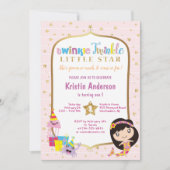 Invitation Twinkle Twinkle Little Star Pink Mermaid Anniversa (Devant)