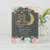 Invitation Twinkle Twinkle Little Star Twin Baby shower (Debout devant)