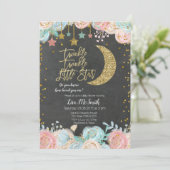 Invitation Twinkle Twinkle Little Star Twin Baby shower (Debout devant)
