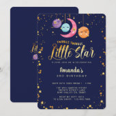 Invitation Twinkle Twinkle Little Stars & planètes Anniversai (Devant / Derrière)
