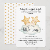 Invitation Twinkle, Twinkle Little Twins Baby shower Invitati (Devant / Derrière)