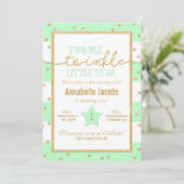Invitation Twinkle Twinkle Mint et Gold Anniversaire Invitati (Debout devant)