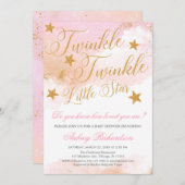 Invitation Twinkle Twinkle petit baby shower star fille (Devant / Derrière)