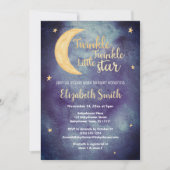 Invitation Twinkle Twinkle petite étoile aquarelle baby showe (Devant)