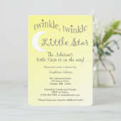 Invitation Twinkle Twinkle petite étoile jaune doux invitatio (Debout devant)