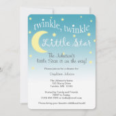 Invitation Twinkle Twinkle petite étoile turquoise et blanc (Devant)