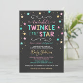 Invitation Twinkle Twinkle Star Baby shower, Révélation de ge (Debout devant)