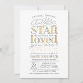 Invitation Twinkle Twinkle Star thème Baby shower jaune (Devant)