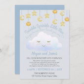 Invitation Twinkle Twinkle Stars Sprinkle Cloud Baby shower I (Devant / Derrière)