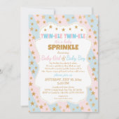 Invitation Twinkle Twins Baby Sprinkle, garçon et fille jumea (Devant)