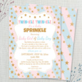 Invitation Twinkle Twins Baby Sprinkle, garçon et fille jumea