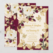 Invitation Twins 15e Anniversaire Champagne Bourgogne Gold Fr (Devant / Derrière)