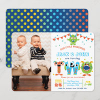 Twins 2e anniversaire petit monstre photo d'annive