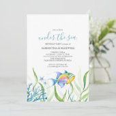 Invitation Twins Anniversaire Fête Cute Poisson Tropical (Debout devant)