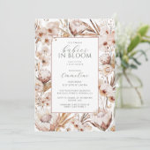 Invitation Twins Baby in Bloom Fleur sauvage Baby shower Boho (Debout devant)
