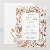Invitation Twins Baby in Bloom Fleur sauvage Baby shower Boho (Devant / Derrière)