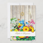 Invitation Twins Baby Naming Jewish Rustic Floral (Dos)