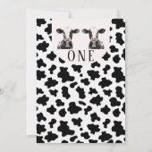 Invitation Twins Black Cow Print Arch Holy Cow 1er Anniversai (Dos)