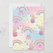 Invitation Twins Blonde Blue Eyes Princesses Unicorne Anniver (Dos)