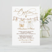 Invitation Twins Boy & Girl Baptism Christening Boho (Debout devant)