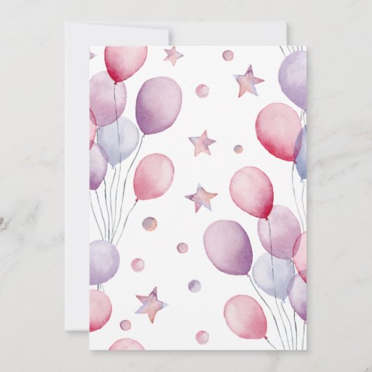 Invitation Twins Boy Girl Elephant Balloon mignon Baby shower (Dos)