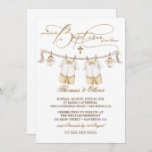 Invitation Twins Boys Baptême Christening (Devant / Derrière)