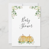 Invitation Twins Citrouille Green Foliage Baby shower Invitat (Dos)