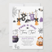 Invitation Twins Clothesline Petit Baby shower Boo (Devant)