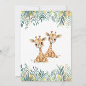 Invitation Twins Cute Wild Jungle Animaux (Dos)