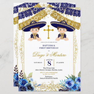 Invitation Twins de la Marine mexicaine Blue et Go