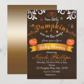 Invitation Twins Deux CITROUILLES BABY SHOWER d'automne Invit (Devant / Derrière)