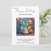 Invitation *~* TWINS Dragon Cake Photo AP88 Anniversaire (Debout devant)